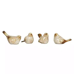 Statues & Figurines>Kirklands Home Porcelain Bird Figurines, Set of 4 Tan