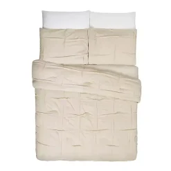 Kirklands Home Riley Pleated 3-pc. Full/Queen Comforter Set Tan Discount