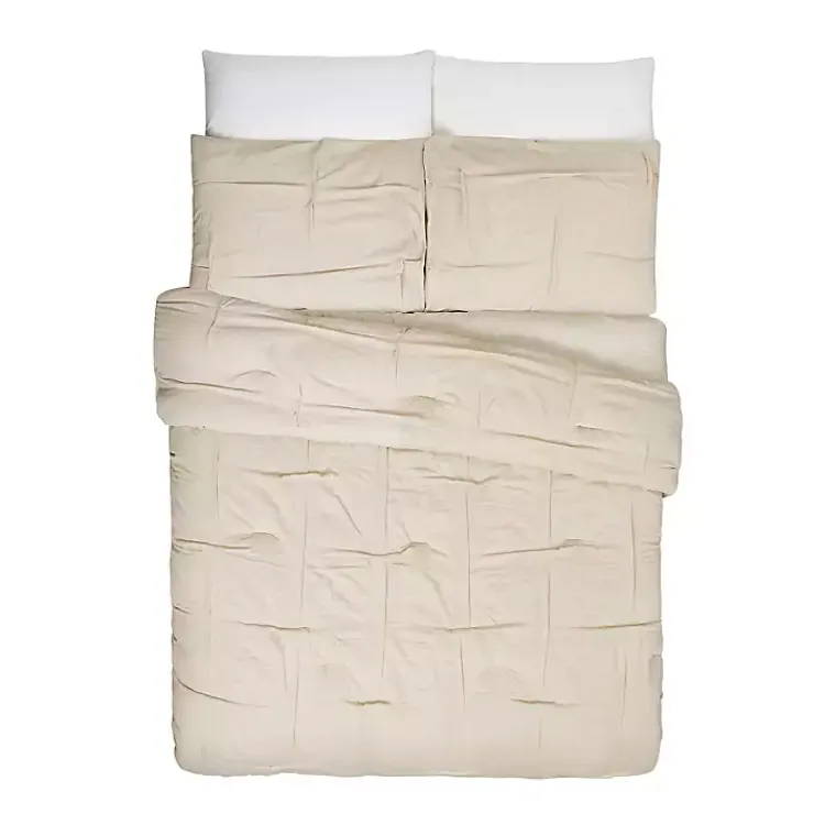 Kirklands Home Riley Pleated 3-pc. Full/Queen Comforter Set Tan Discount