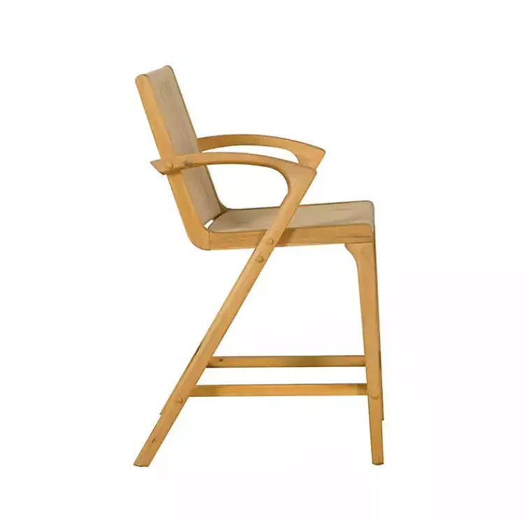 Kirklands Home Rope and Honey Wood Counter Stool Tan New