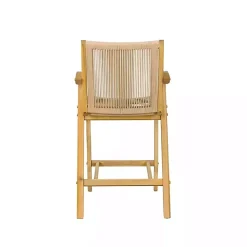 Kirklands Home Rope and Honey Wood Counter Stool Tan New