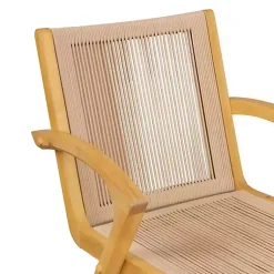 Kirklands Home Rope and Honey Wood Counter Stool Tan New