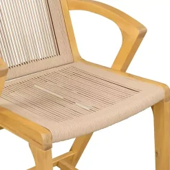 Kirklands Home Rope and Honey Wood Counter Stool Tan New