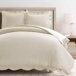 Kirklands Home Tan Scallop Edge 3-pc. Full/Queen Duvet Cover Set Clearance