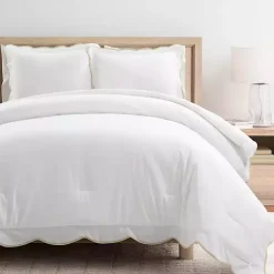 Kirklands Home Tan Scalloped Edge 3-pc. Full/Queen Comforter Set Best