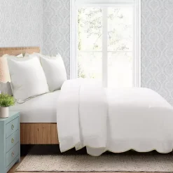 Kirklands Home Tan Scalloped Edge 3-pc. Full/Queen Comforter Set Best