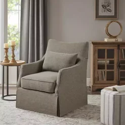 Kirklands Home Skirted Swivel Martha Stewart Accent Chair Tan Best