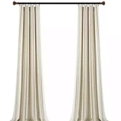 Kirklands Home Stripe Farmhouse Curtain Panel Set, 95 in. Tan Discount