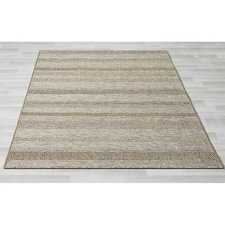 Kirklands Home Striped Indoor/Outdoor Area Rug, 7x9 Tan