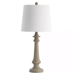 Kirklands Home Tan Tapered Column Rhett Table Lamp White New