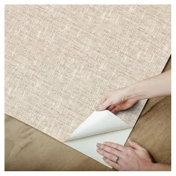 Kirklands Home Textured Poplin Peel & Stick Wallpaper Tan Outlet