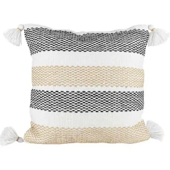 Kirklands Home Tan Textured Stripes Outdoor Throw Pillow Outlet