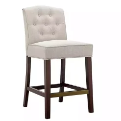Kirklands Home Tufted Upholstered Wood Counter Stool Tan Discount