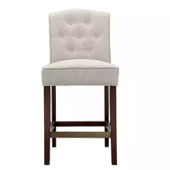 Kirklands Home Tufted Upholstered Wood Counter Stool Tan Discount