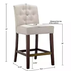 Kirklands Home Tufted Upholstered Wood Counter Stool Tan Discount