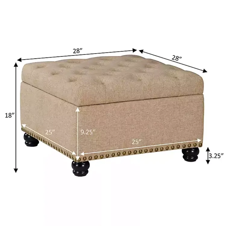Kirklands Home Upholstered Ava Coffee Table Ottoman Tan Online