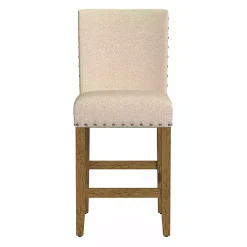 Kirklands Home Upholstered Nailhead Trim Counter Stool Tan Best