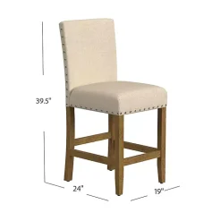 Kirklands Home Upholstered Nailhead Trim Counter Stool Tan Best