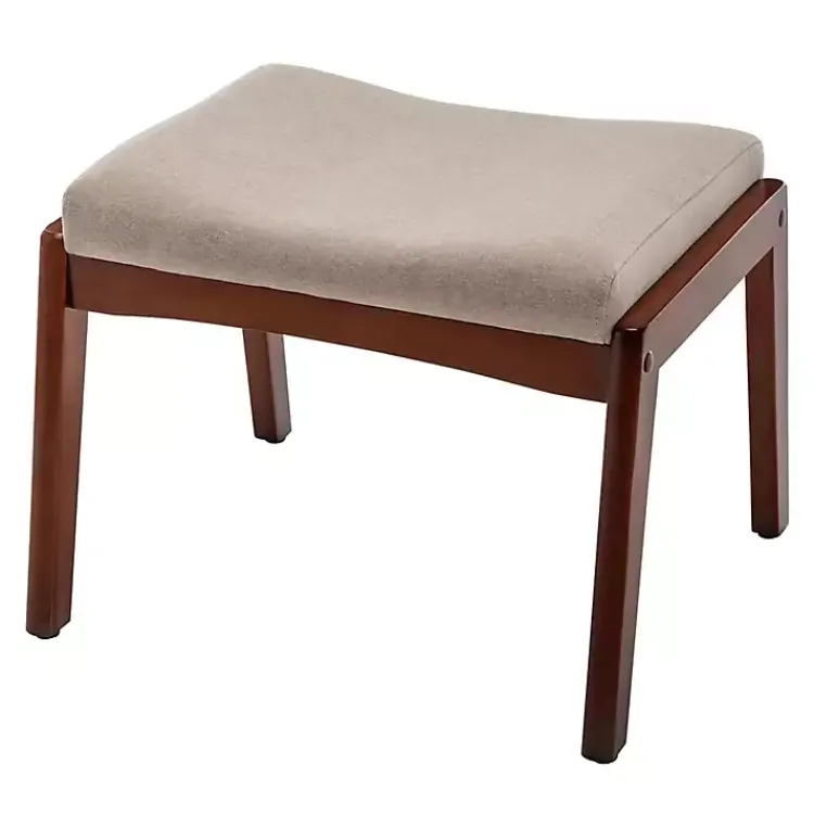 Kirklands Home Upholstered Natasha Ottoman Stool Tan Sale