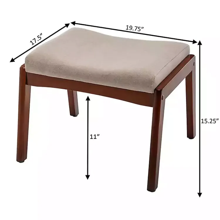 Kirklands Home Upholstered Natasha Ottoman Stool Tan Sale