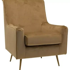 Kirklands Home Velvet Lana Accent Chair Tan Outlet