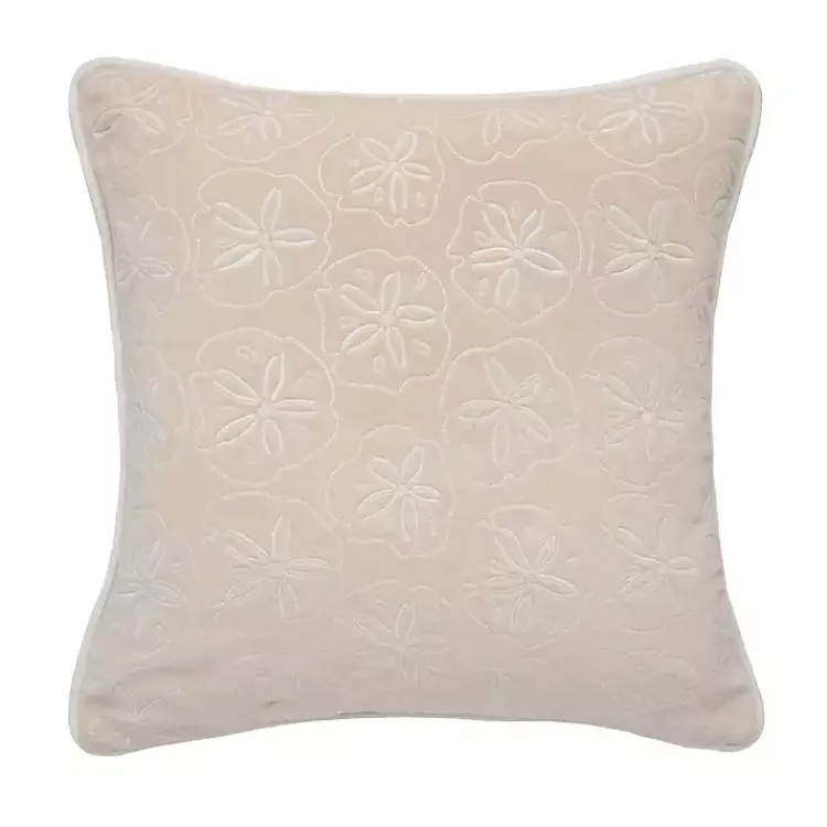 Pillows>Kirklands Home Velvet Sand Dollar Pillow Tan