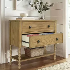 Kirklands Home Wood Turned Legs 2-Drawer Chest Tan Discount