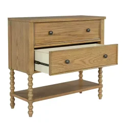 Kirklands Home Wood Turned Legs 2-Drawer Chest Tan Discount