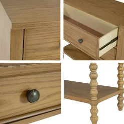 Kirklands Home Wood Turned Legs 2-Drawer Chest Tan Discount