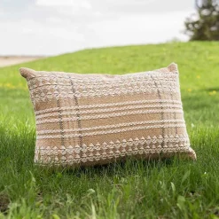 Pillows>Kirklands Home Tan Woven Geo Diamond Indoor/Outdoor Pillow