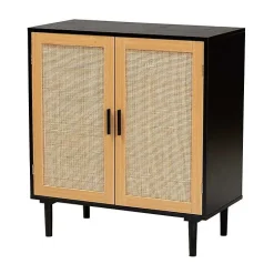 Kirklands Home Tara Two-Tone Espresso Rattan Cabinet Discount