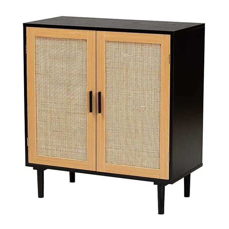 Kirklands Home Tara Two-Tone Espresso Rattan Cabinet Discount
