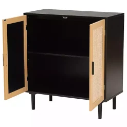 Kirklands Home Tara Two-Tone Espresso Rattan Cabinet Discount