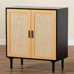 Kirklands Home Tara Two-Tone Espresso Rattan Cabinet Discount