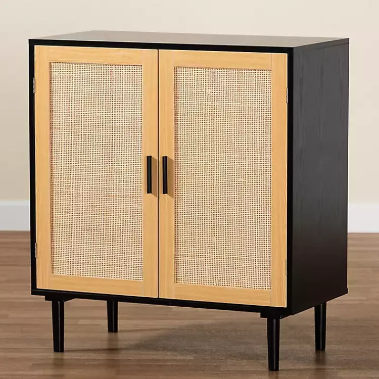 Kirklands Home Tara Two-Tone Espresso Rattan Cabinet Discount