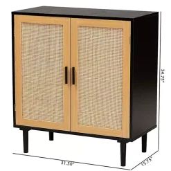 Kirklands Home Tara Two-Tone Espresso Rattan Cabinet Discount