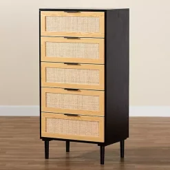 Kirklands Home Tara Two-Tone Espresso Rattan Chest Discount