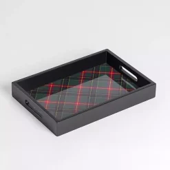 Decorative Trays>Kirklands Home Tartan Plaid Wooden Tray