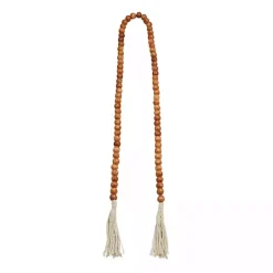 Decorative Accents>Kirklands Home Tasseled Wood Beaded Garland Brown