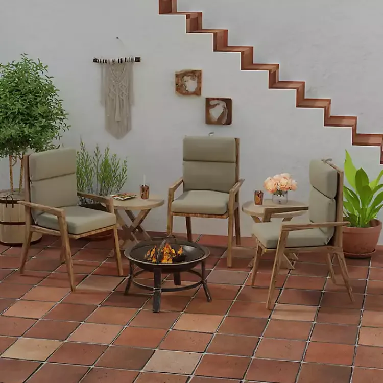 Kirklands Home Taupe Canvas French Edge Outdoor Chair Cushion Tan Online
