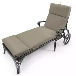 Kirklands Home Taupe Canvas French Edge Outdoor Chaise Cushion Tan Hot