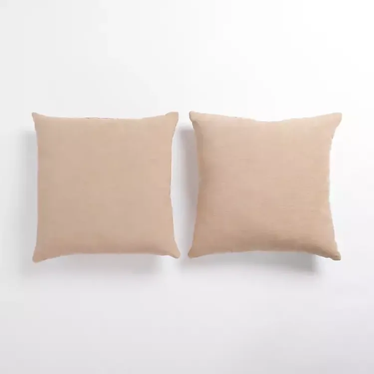 Pillows>Kirklands Home Taupe Chenille Pillows, Set of 2 Tan
