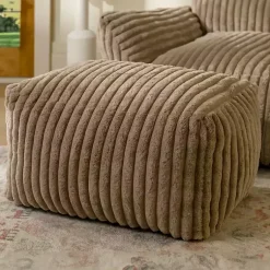 Kirklands Home Taupe Comfy Foam Lounge Ottoman Brown