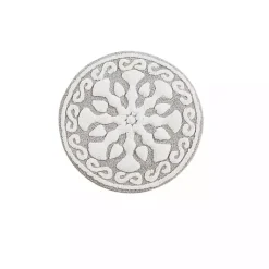 Kirklands Home Taupe Cotton Tufted Medallion Bath Mat, 25 in. Tan