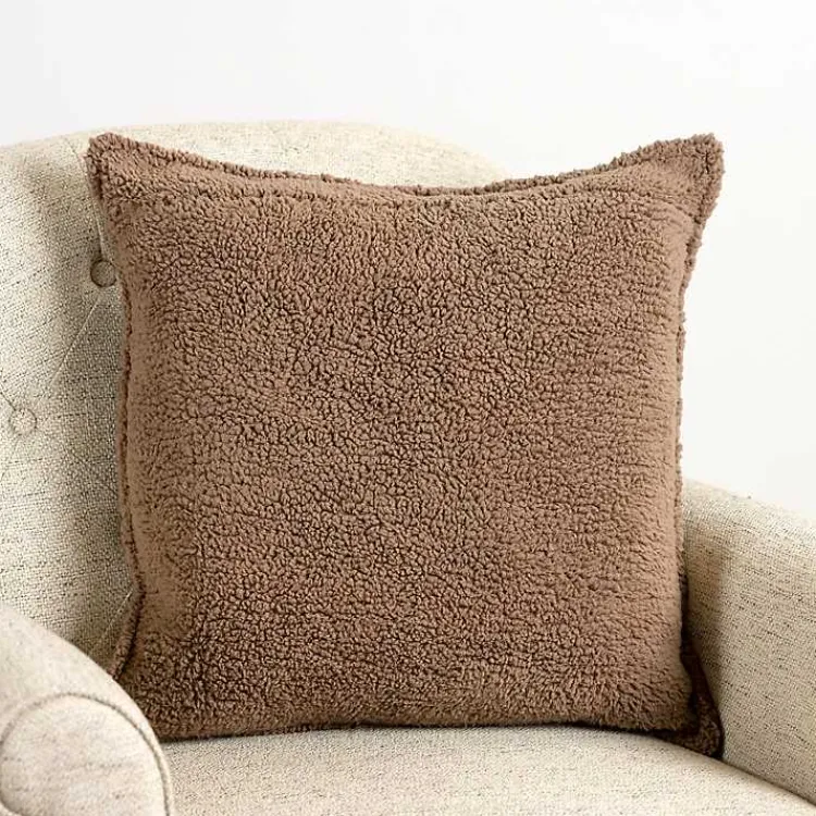 Pillows>Kirklands Home Taupe Cozy Waffle Pillow Brown