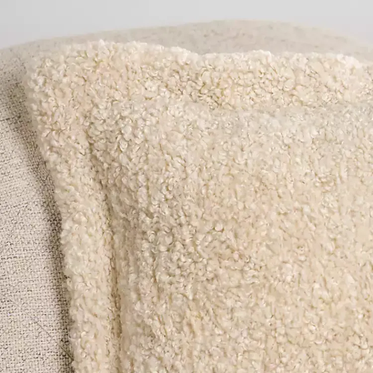 Pillows>Kirklands Home Taupe Curly Faux Lamb Fur Pillow Tan