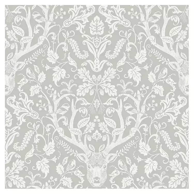 Kirklands Home Taupe Escape to the Forest Peel & Stick Wallpaper