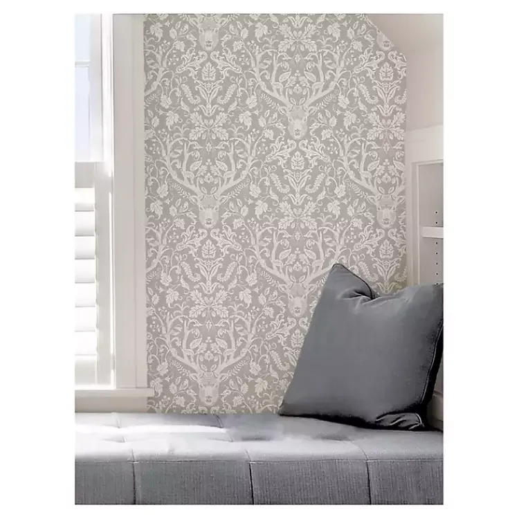 Kirklands Home Taupe Escape to the Forest Peel & Stick Wallpaper