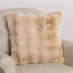 Pillows>Kirklands Home Taupe Faux Fur Bubble Pillow Tan