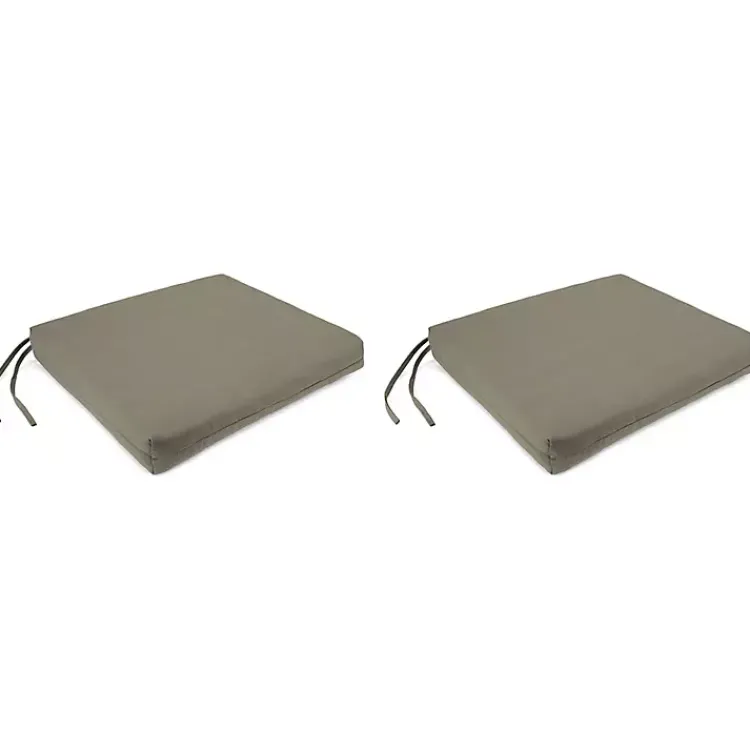 Kirklands Home Taupe French Edge Outdoor Chair Cushions, Set of 2 Gray Sale